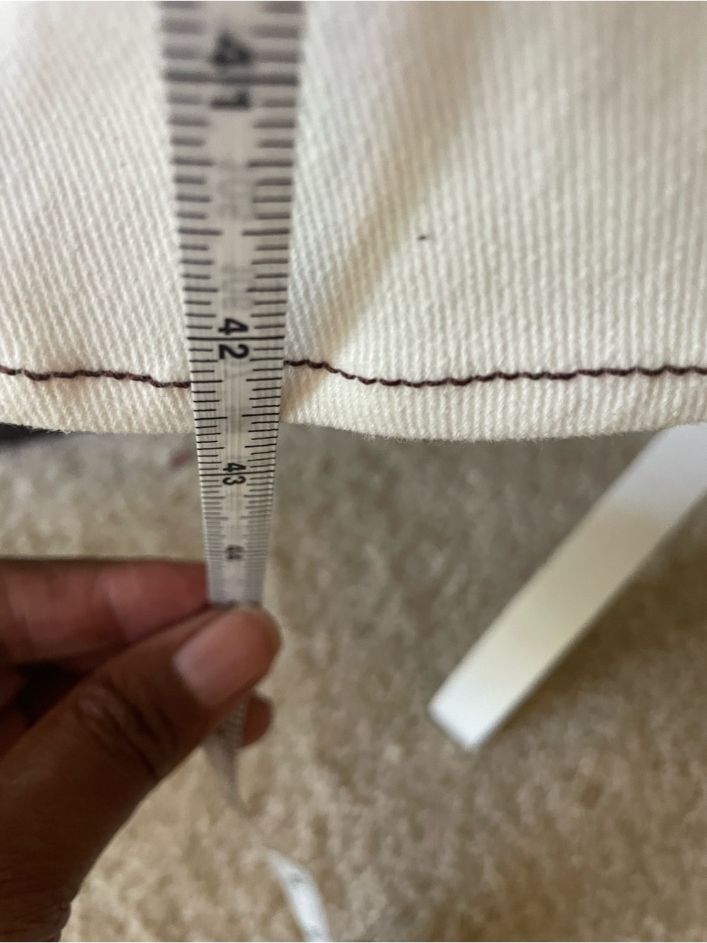 EUC-Canvas Cream Flared Maxi Skirt Set with Contrast Topstitching - Picture 11 of 12
